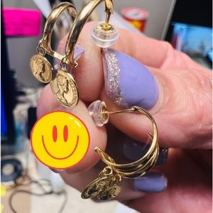 K18 Japan Gold Earrings-Dangling like